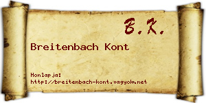 Breitenbach Kont névjegykártya